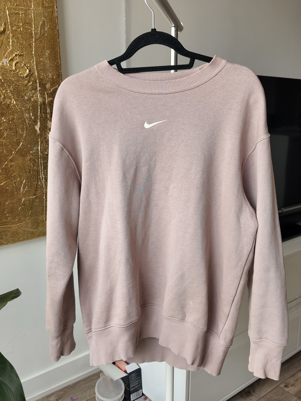 Nike pink oversized crew neck sweater